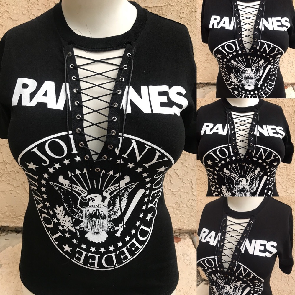 Famines Lace Up Band tee